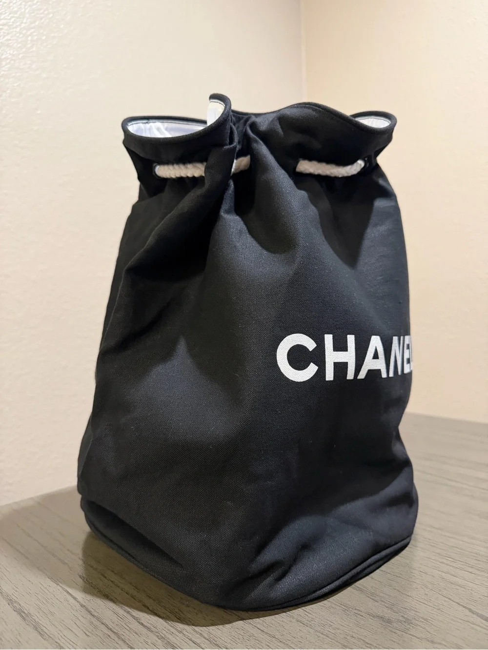 CHANEL Black Canvas Duffel Bag